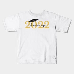 Class Of 2022. Simple Typography Gold and Black Graduation 2022 Design. Kids T-Shirt